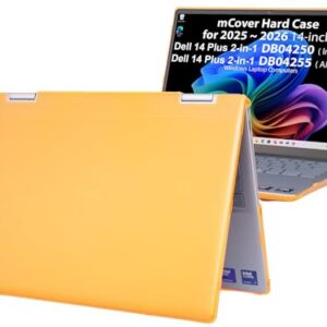 mCover Capa compatível apenas com laptop Windows 2025-2026 14 polegadas Dell 14 Plus 2 em 1 DB04250 / DB04255 (Não serve para nenhum outro modelo Dell) - laranja