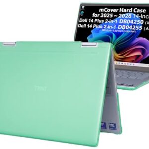 mCover Capa compatível apenas com laptop Windows 2025-2026 14 polegadas Dell 14 Plus 2 em 1 DB04250 / DB04255 (Não serve para nenhum outro modelo Dell) - verde