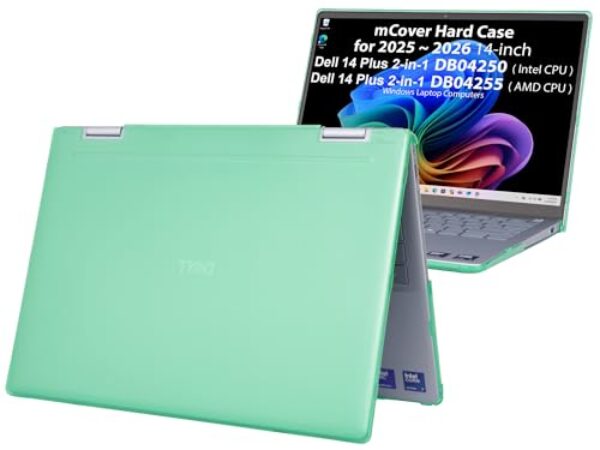 mCover Capa compatível apenas com laptop Windows 2025-2026 14 polegadas Dell 14 Plus 2 em 1 DB04250 / DB04255 (Não serve para nenhum outro modelo Dell) - verde
