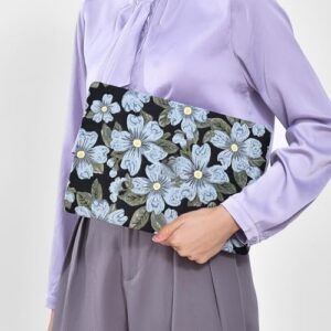 Miloocul Compatível com Macbook Air 13 A1932/A2179/A2337 2018/2020 Capa rígida de tecido floral elegante com capa de teclado (floral azul e preto, MacBook Air13 A1932/A2179/A2337) 2018/2020