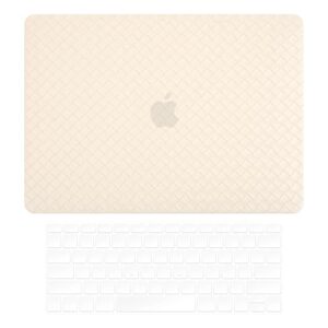 Miloocul Compatível com MacBook Pro13 A1706/A1989/A2159 /A2251/2289/2338 2016-22 Capa rígida de couro sólido com capa de teclado (bege, Pro13 A1706/A1989/A2159 /A2251/2016-22 2016-22 289/2 338)