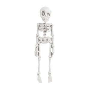 Mini esqueleto 3D ímã de geladeira magnético articulável crânio criativo modelo ornamentos decoração de casa quadro de exibição (prata, 2 peças)