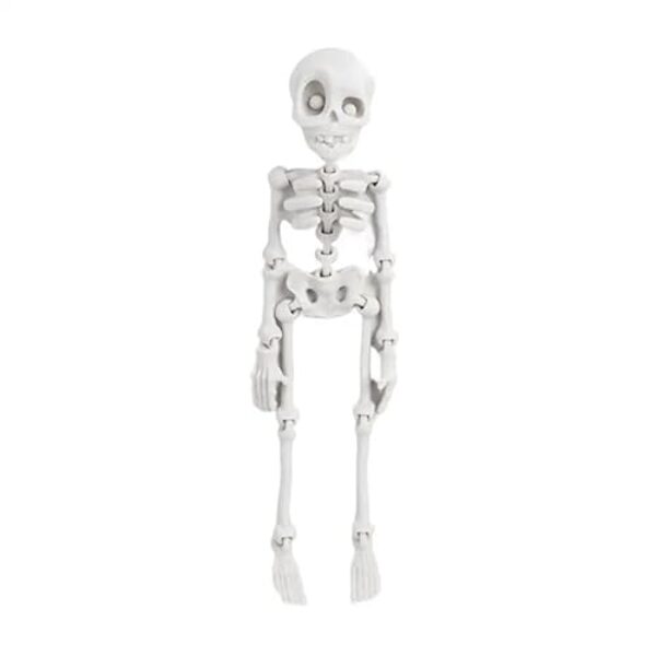 Mini esqueleto 3D ímã de geladeira magnético articulável crânio criativo modelo ornamentos decoração de casa quadro de exibição (prata, 2 peças)