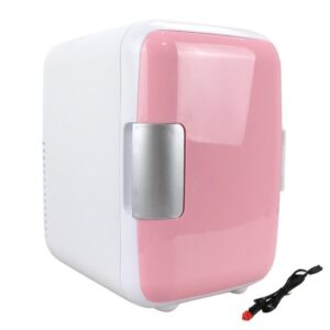 Mini Geladeira Frigobar 2 Em 1 Refrigerador E Aquecedor 12V 4L Retro Casa E Carro 4 Litros Rosa