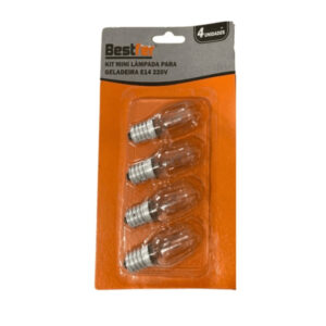 Mini Lâmpadas p/ Geladeira E14 15W Kit c/ 4 Unidades - 220V BFH1778
