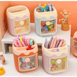 Mini Organizador com Gaveta em Acrílico – Porta-Canetas Estilo Frigobar