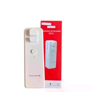 Mini Seladora Térmica Portátil 2 em 1, Recarregável USB, com Lâmina de Corte e Ímã Magnético, Cinza, 11x3.5x2.5cm, para Sacos Plásticos