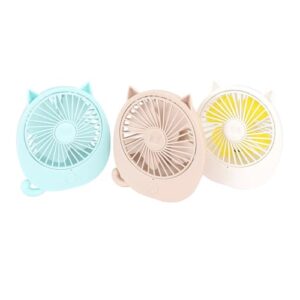 Mini Ventilador Portátil USB com Design de Gatinho, Recarregável, 4 Velocidades, Silencioso, Prata e Preto, 197x197x974mm