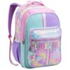 Mochila de Costas Escolar, Bolsos Espaçosos, Alças Reforçadas Acolchoadas, Compartimento para Notebook, Infantil, Criança, Menina (Mochila Escolar Love Rainbow)