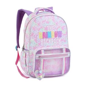 Mochila Escolar Organizadora Rainbow Arco-íris 18 Divisórias Feminina Foda Tendência Meninas Linda