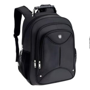 Mochila Executiva Preta Multifuncional, Poliéster, 35L, 46x35x5cm, Compartimento para Notebook 18 Polegadas, 3 Divisões, Reforçada