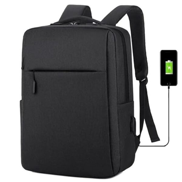 Mochila Masculina Para Notebook 15.6 Polegadas, 18L, com Porta USB e Fone de Ouvido, Respirável, Correção de Postura Anatômica (Preto)