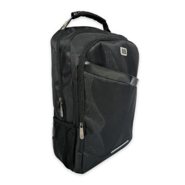 Mochila Reforçada para Notebook 15'', Poliéster, Preta, 46x31x13cm, 18 Litros, Alça em Cabo de Aço, 3 Compartimentos