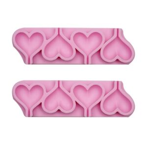 Moldes vintage de chocolate, coração, lábios, pérolas, flores, moldes de fondant para decoração de bolo de casamento dos namorados (2 pacotes de molde de coração)