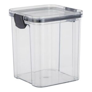 Mood Pote Hermético Quadrado 900ml com Tampa e Trava, PET e Silicone, Preto, 12.8x11.8x10.8cm