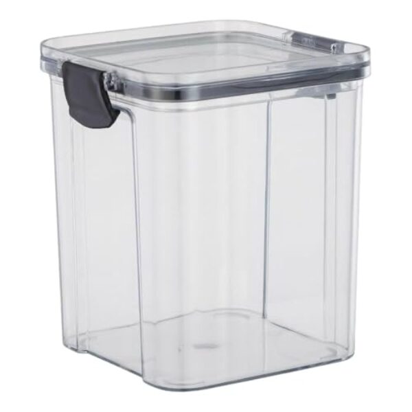 Mood Pote Hermético Quadrado 900ml com Tampa e Trava, PET e Silicone, Preto, 12.8x11.8x10.8cm