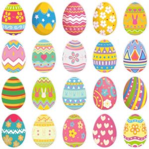 Motipuns 2 folhas de gel para janela de Páscoa, coelhinho de ovo de Páscoa, adesivos de gel espesso, removíveis, reutilizáveis, coloridos, adesivos de janela de primavera, para vidro, casa, sala de