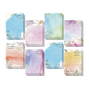 MotiveTech de notas adesivas coloridas com estampa de flores, ideal para anotações, diário, estudos, planejamento e listas (14 x 10 cm), 8 Peças