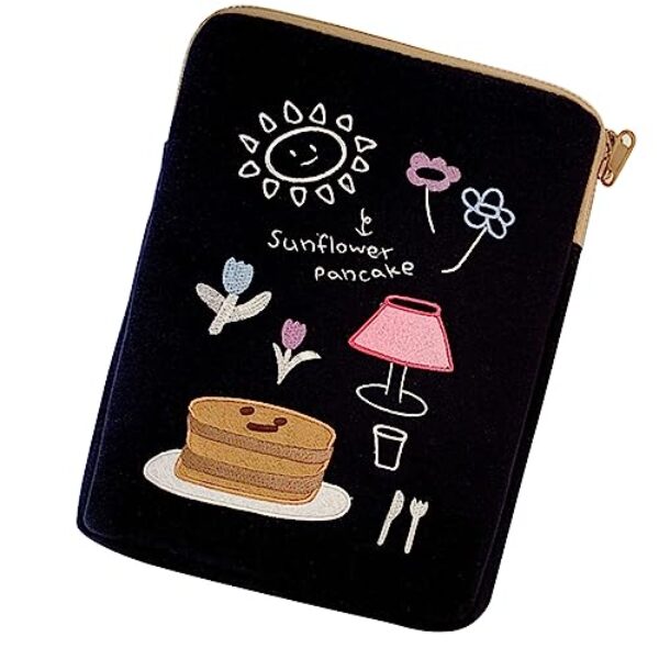 Naroote Capa para Tablet, Capa para Laptop, Tecido de Algodão, Proteção Leve, Resistente Ao Desgaste, Design Com Zíper, Bonito à Prova de Choque para Viagens (#12)