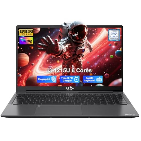 NIMO 15.6" FHD IPS Laptop, Core i3-1215U 6-Core Up to 4.4GHz (Beats R5 7520U), 16GB RAM 2TB SSD, Wi-Fi 6, Backlit Keyboard, Fingerprint Reader, 65W Type-C Charging, Student & Business Notebook
