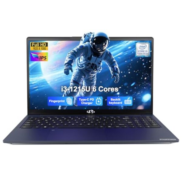 NIMO 15.6" FHD IPS Laptop, Core i3-1215U 6-Core Up to 4.4GHz (Beats R5 7520U), 32GB RAM 1TB SSD, Wi-Fi 6, Backlit Keyboard, Fingerprint Reader, 65W Type-C Charging, Student & Business Notebook