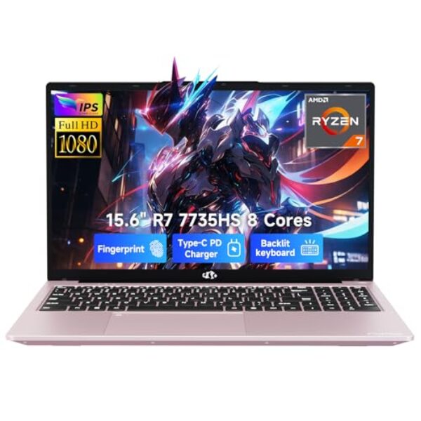 NIMO 15.6" IPS FHD Gaming-Laptop, 8 Cores Ryzen 7 7735HS 32GB DDR5 RAM 1TB SSD (Beats i7-12650H, Up to 4.75GHz) Computer with Radeon 680M 100W Type-C Backlit Keyboard Fingerprint Unlock
