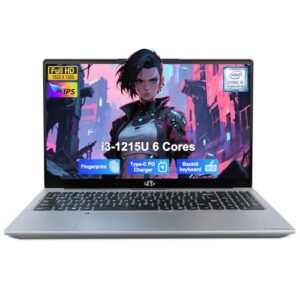NIMO 15.6" IPS FHD Student Laptop, 6 Core I3-1215U 32GB RAM 1TB SSD(Beats i5-1135G7, Up to 4.4GHz) Computer with 65W Type C Backlit Keyboard Fingerprint, for Home and Business