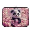 Nittanovaca Capa para computador com estampa de flor de cerejeira panda para meninas e meninos, bolsa lavável para laptop de 10 polegadas, bolsa de transporte de neoprene com zíper, compatível com