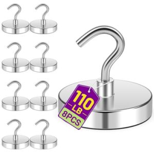 Niuknow Ganchos magnéticos, ganchos magnéticos de 50 kg para pendurar, ímãs de cruzeiro, ímãs para quadro branco, ao ar livre, churrasqueira, escritório, sala de aula, itens essenciais de acampamento