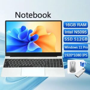 Notebook Gamer Intel® Celeron® Processador N5095A Windows 11 Pro 16GB RAM 512GB SSD 15.6” Full HD IPS Lumina BAR