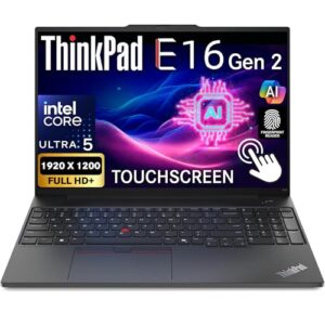 Oemgenuine Lenovo ThinkPad E16 Gen 2, tela sensível ao toque WUXGA de 16 polegadas, Intel Ultra 5-125U, 16GB DDR5 RAM, 512GB NVMe, FP, KB retroiluminado, WiFi 6E + BT, RJ-45, Webcam FHD, W11P, laptop