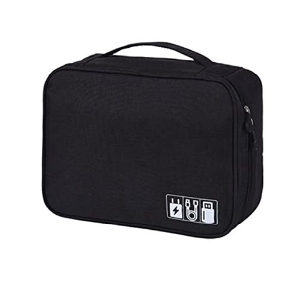 Organizador de Eletrônicos para Viagem Bolsa Armazenamento Acessórios Cabo com Espaço Separado Carregador Fio Disco Rígi