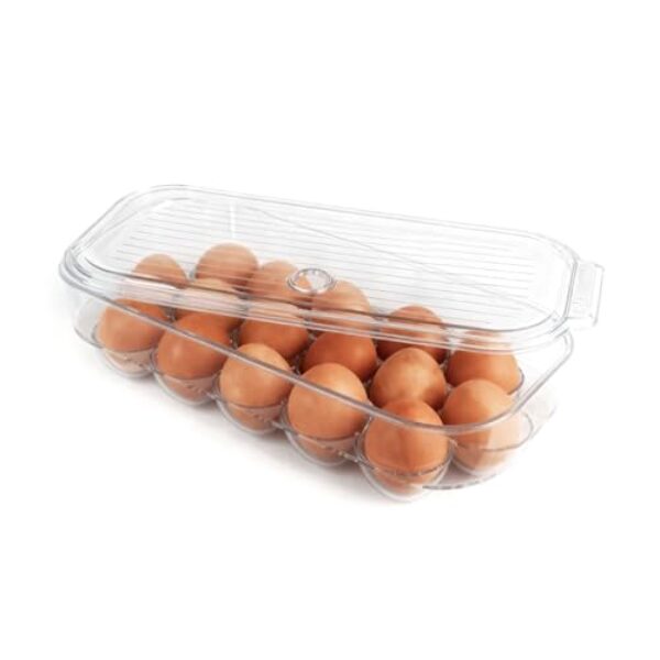 Organizador de Ovo para Geladeira com Tampa Suporte para 16 Unidades de Ovos