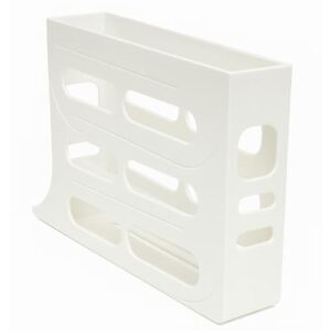 Organizador Porta Ovos Rolante, Suporte 4 Andares para 30 Ovos, Branco