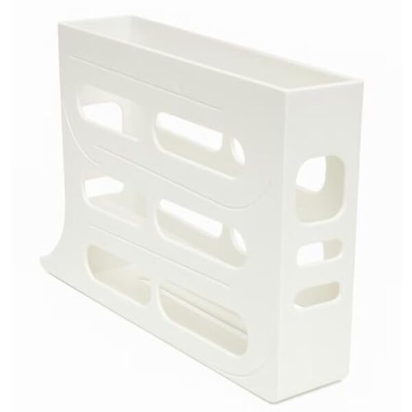 Organizador Porta Ovos Rolante, Suporte 4 Andares para 30 Ovos, Branco
