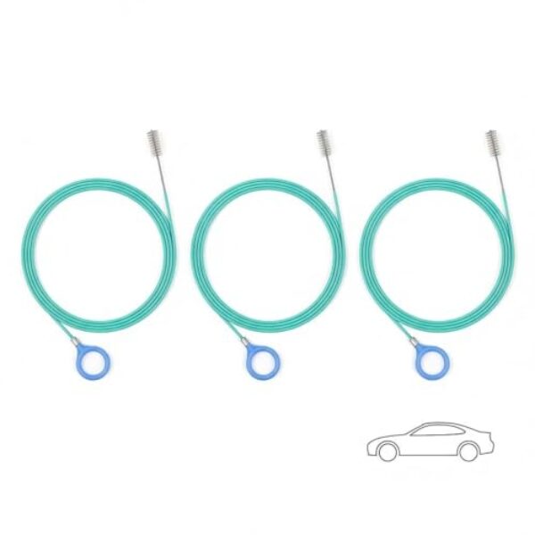 OUGOTHZ Ferramenta de limpeza de ralo de telhado de 395 cm, limpador de tubos flexível com 2 escovas para teto solar de carro, limpador, tanque de combustível e orifícios de drenagem de porta