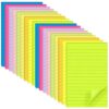 (Pacote com 18) Notas adesivas forradas 10 x 15 cm, blocos autoadesivos de cores brilhantes, recicláveis, fáceis de postar para casa, escritório, escola