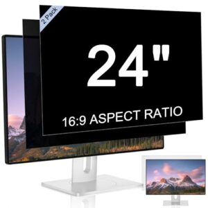[Pacote com 2] Tela de privacidade de 24 polegadas para privacidade de tela de computador 16:9, proteção antirreflexo, fácil de instalar e removível, perfeita para escritório, estudantes e