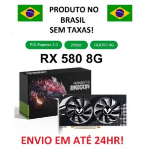 Placa De Vídeo Rx 580 8gb Amd Radeon Dragon MLLSE Veineda Gamer Original Com Nota