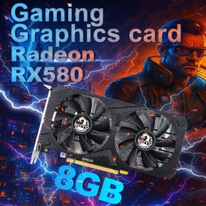 Placa Gráfica Soyo Radeon RX580 8GB Preta AMD - Placa de Vídeo GDDR5 de 256 Bits, PCIe x16 3.0 com Ventoinhas Duplas, Su