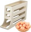 Porta-Ovos Dispenser de Ovos Rolante 4 Andares Container Armazenamento Alimentos Organizador para Geladeira Economizar E