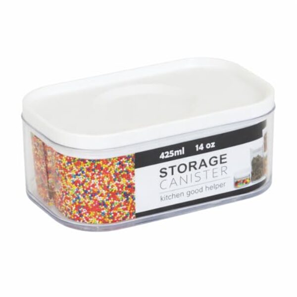 Pote Hermético a Vácuo 425ml em Plástico PP Branco para Armazenamento de Alimentos – Vedação Segura e Design Compacto