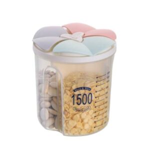 Pote Plástico de Armazenamento com 3 Divisórias, 1500ml, Transparente, Livre de BPA, 16x20x16cm