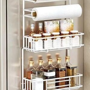 Prateleira Lateral Para FrigoríFico - Organizador De Condimentos, Capacidade De Armazenamento Ampliada(Branco-três Camadas)