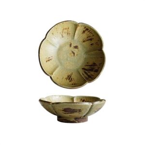 prato de lanche Argila artesanal criativa 5 Polegada placa de lanche restaurante casa prato frio condimento tigela retro molho, 1 peça tigela de sopa