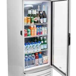 Premium Levella PRF90DX comerciante de porta única geladeira - refrigerador vertical de bebidas 9,0 ft-prata
