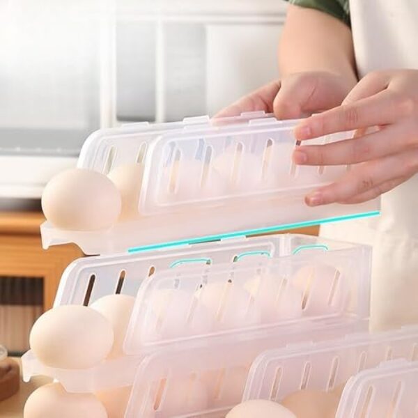 Recipiente dobrável de armazenamento de ovos, organizador dobrável para ovos na geladeira ou cozinha (transparente (1 camada))