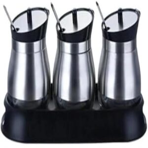 Recipientes de armazenamento de alimentos, tampas de aco inoxidavel, frascos transparentes, organizacao perfeita, elegantes