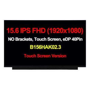 Rinbers Substituição Laptop 39.6 cm 40 pinos 60Hz FHD 1920x1080 IPS Slim LED Display LCD Touch Screen Panel digitalizador B156HAK02.1 B156HAK02.3 NV156FHM-T06 NT156FHM-T0E (tela sensível ao toque FHD