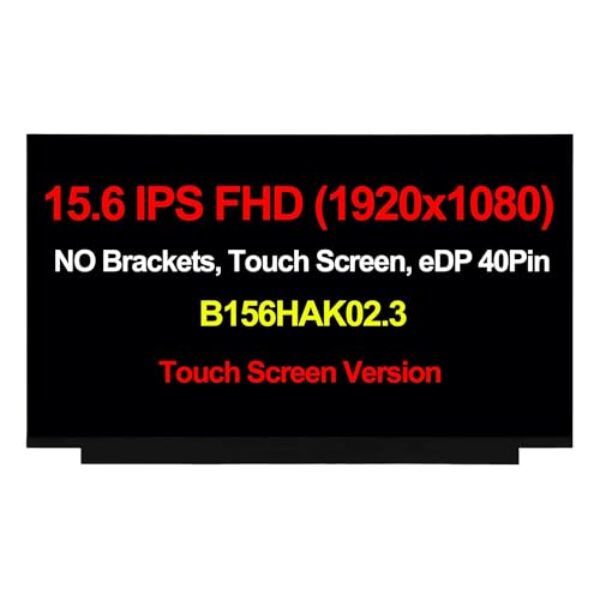 Rinbers Substituição Laptop 39.6 cm 40 pinos 60Hz FHD 1920x1080 IPS Slim LED Display LCD Touch Screen Panel digitalizador B156HAK02.1 B156HAK02.3 NV156FHM-T06 NT156FHM-T0E (tela sensível ao toque FHD